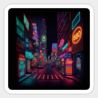 Street neon light Sticker